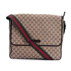 1:1 Gucci 233052 Men's Medium Messenger Bag-Beige/Ebony GG Fabric - Click Image to Close